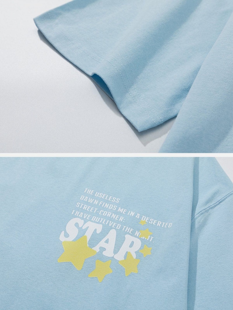 Bleu  T Shirts Aelfric Eden Star Print Tee - NYS-6362960